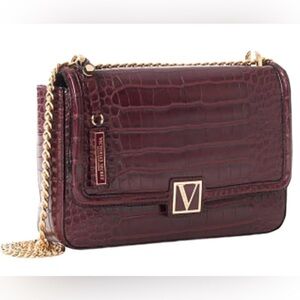 Victoria’s Secret Faux Snakeskin Crossbody bag Burgundy/Gold